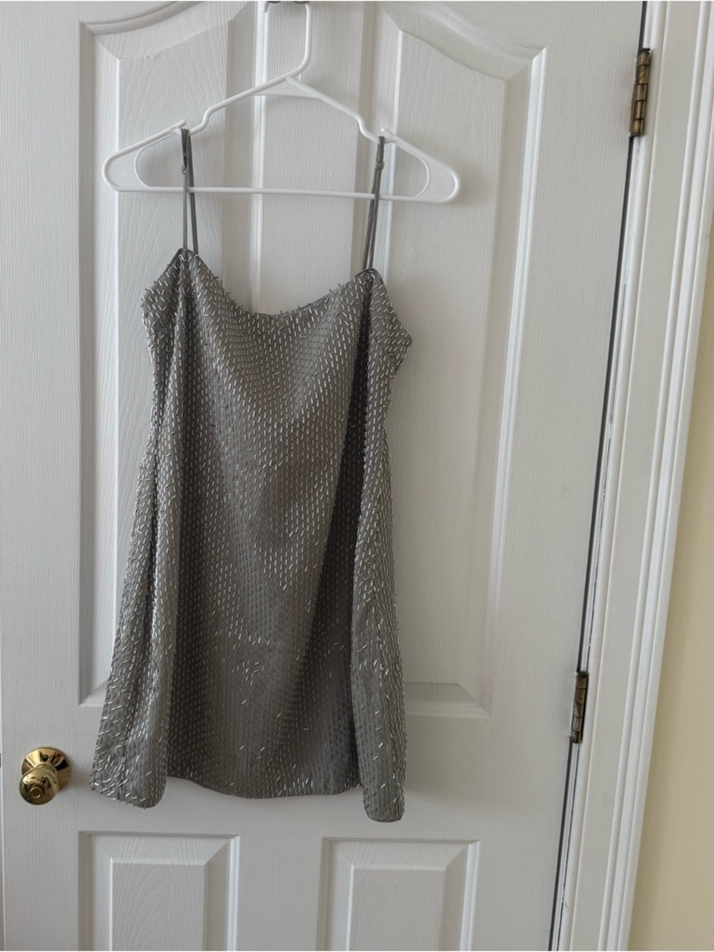 Zara Silver Sequin Mini Slip Dress